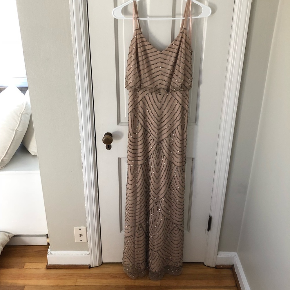 Adrianna Papell Beaded Blouson Gown